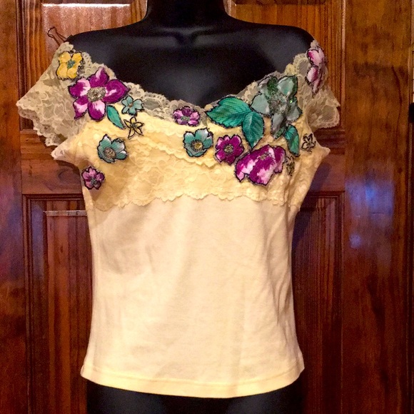 Rene’ Derby Tops - Off the Shoulder Lace Top